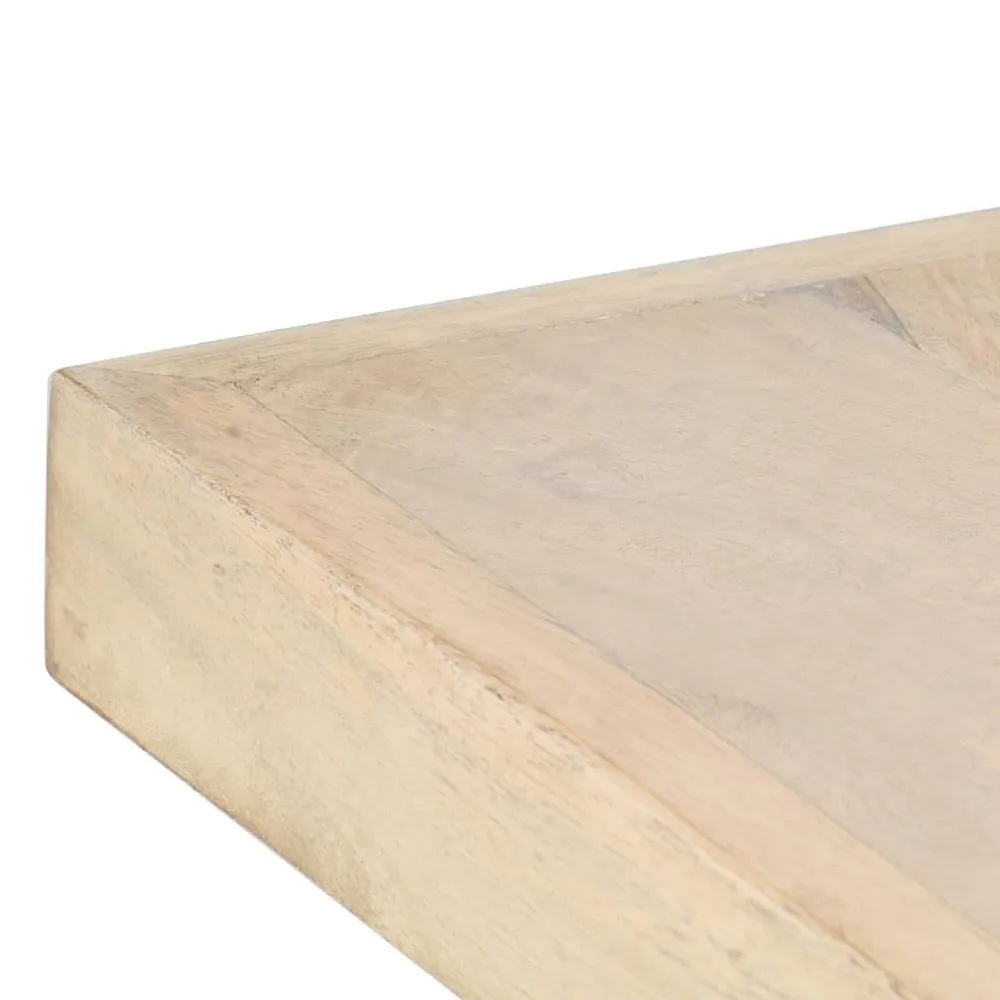 Mesa de jantar 180x90x76 cm madeira mangueira maciç branqueada