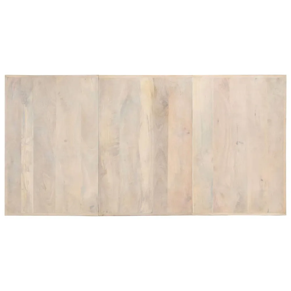 Mesa de jantar 180x90x76 cm madeira mangueira maciç branqueada