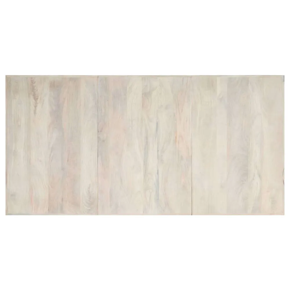 Mesa de jantar 200x100x75 cm madeira de mangueira maciç branco