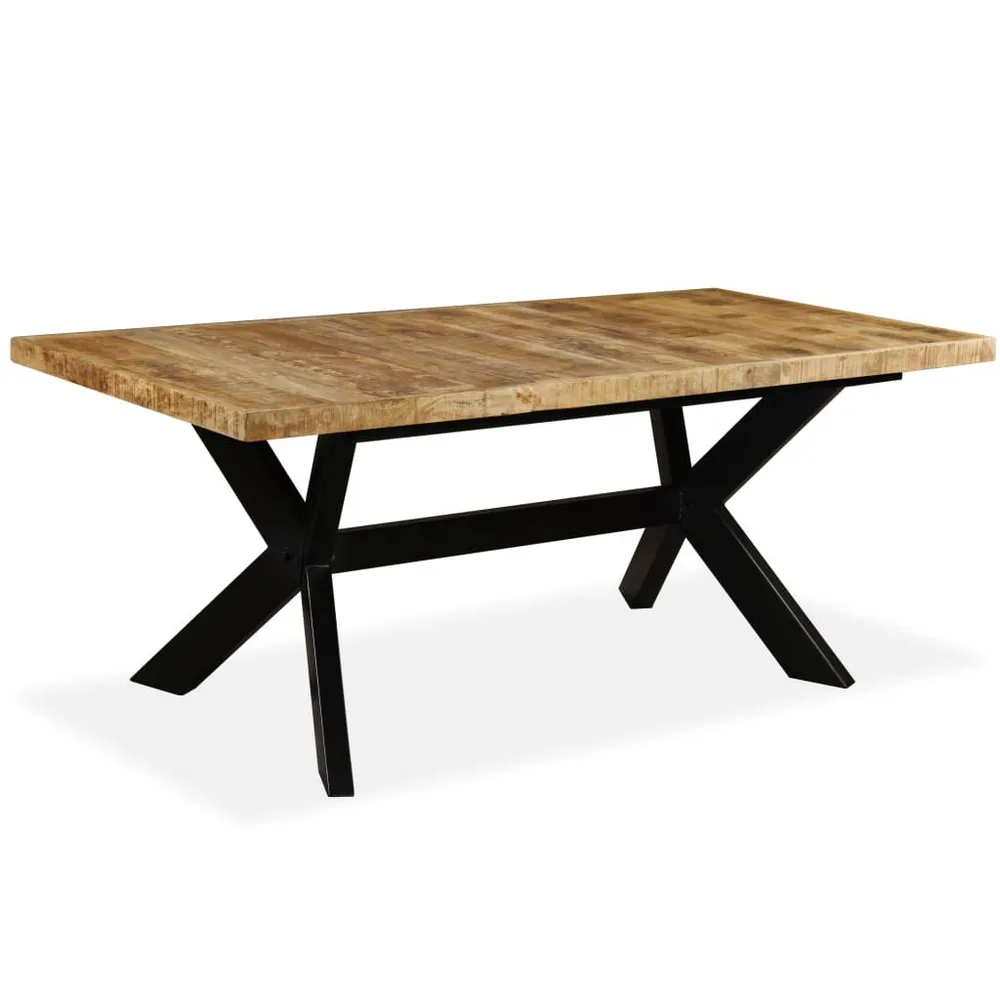 Mesa de jantar madeira de mangueira maciç + ço em cruz 180 cm
