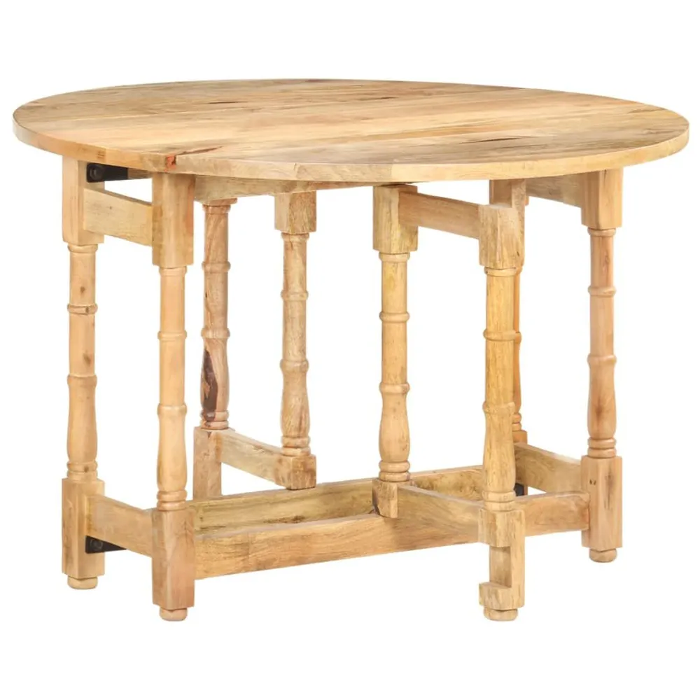 Mesa de jantar redonda 110x76 cm madeira de mangueira maciç