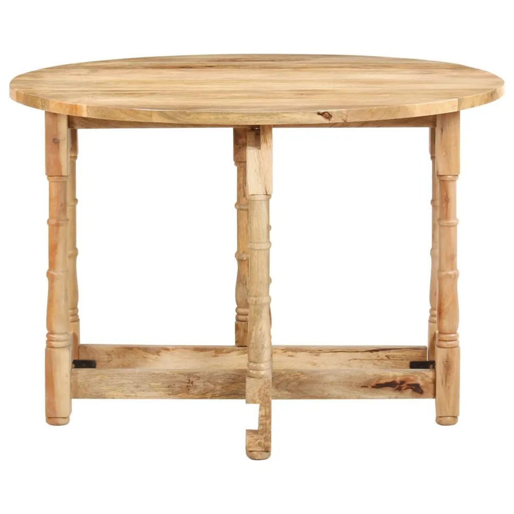 Mesa de jantar redonda 110x76 cm madeira de mangueira maciç