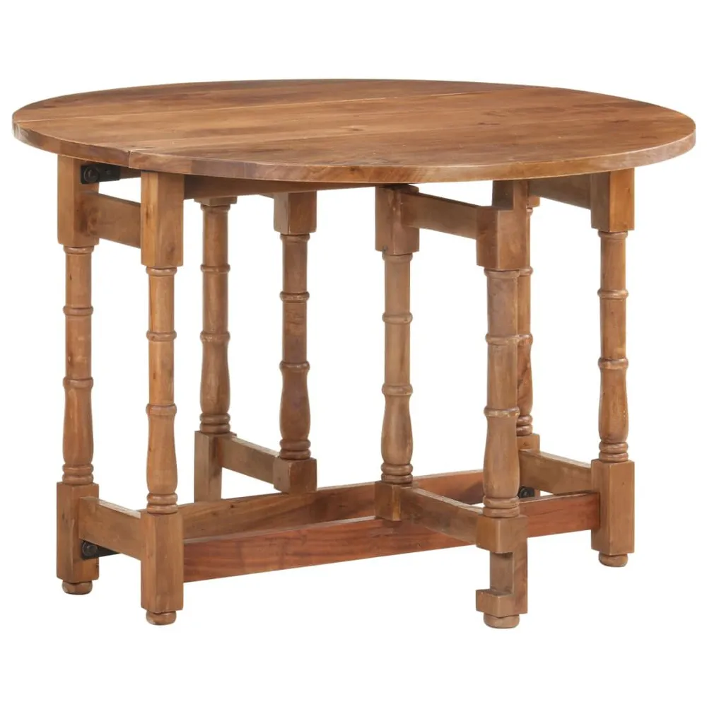 Mesa de jantar redonda 110x76 cm madeira de mangueira maciç