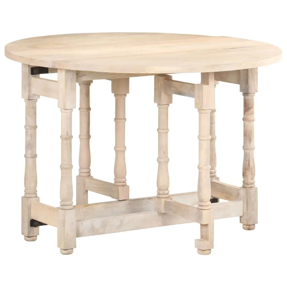 Mesa de jantar redonda 110x76 cm madeira de mangueira maciç