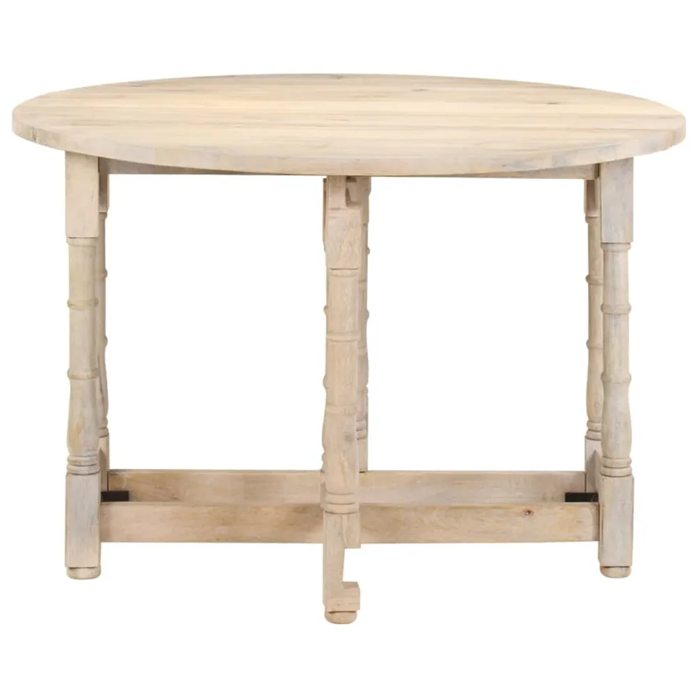 Mesa de jantar redonda 110x76 cm madeira de mangueira maciç