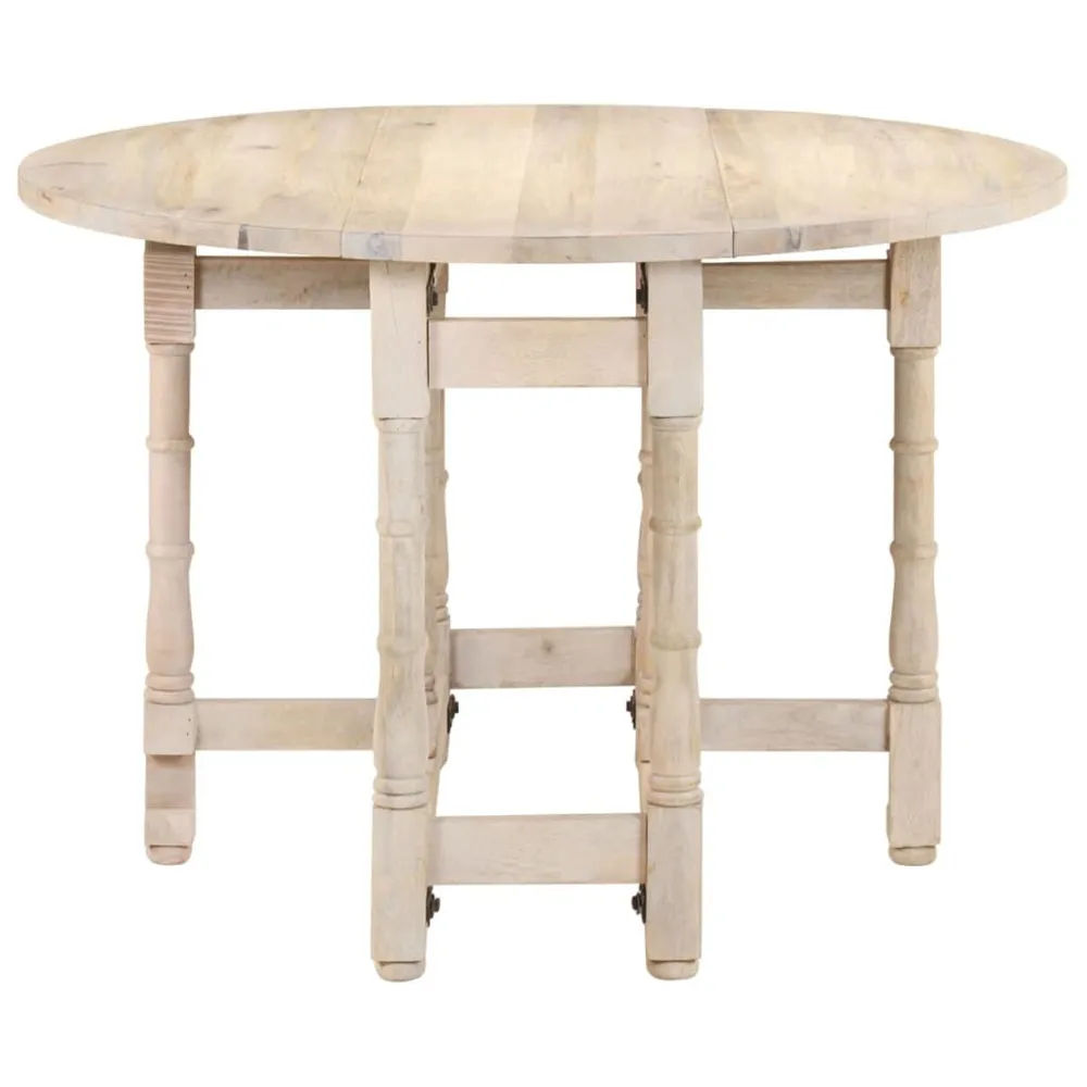 Mesa de jantar redonda 110x76 cm madeira de mangueira maciç