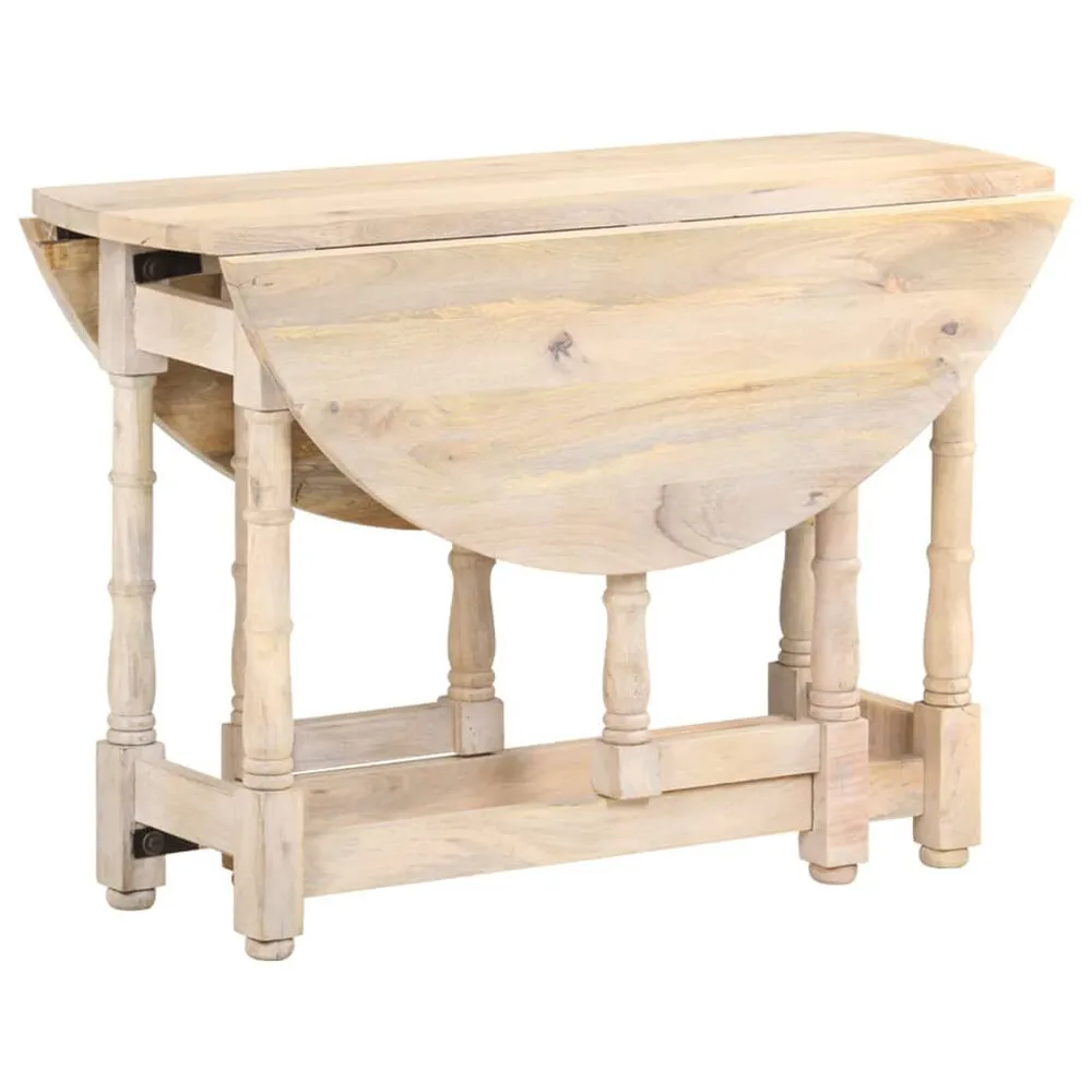 Mesa de jantar redonda 110x76 cm madeira de mangueira maciç