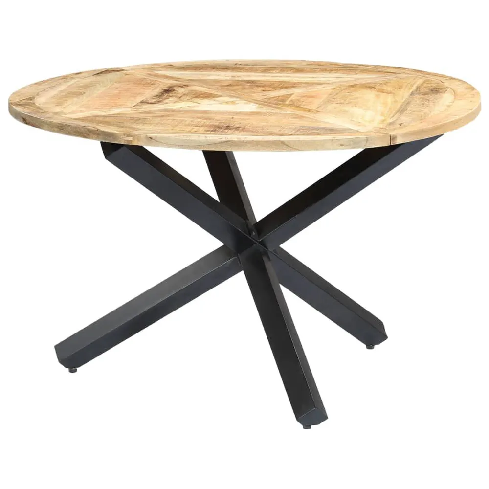 Mesa de jantar redonda 120x76 cm madeira de mangueira maciç