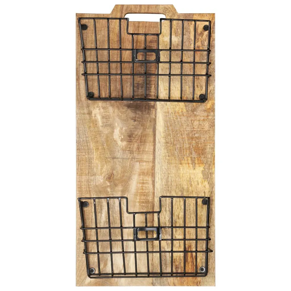 Porta-revistas de parede 33x10x67 cm mangueira áspera maciç