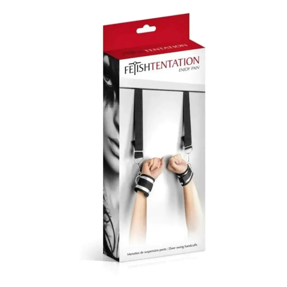 Correias para Porta com Algemas de Pulsos, Fetish Tentation Fácil Substituição