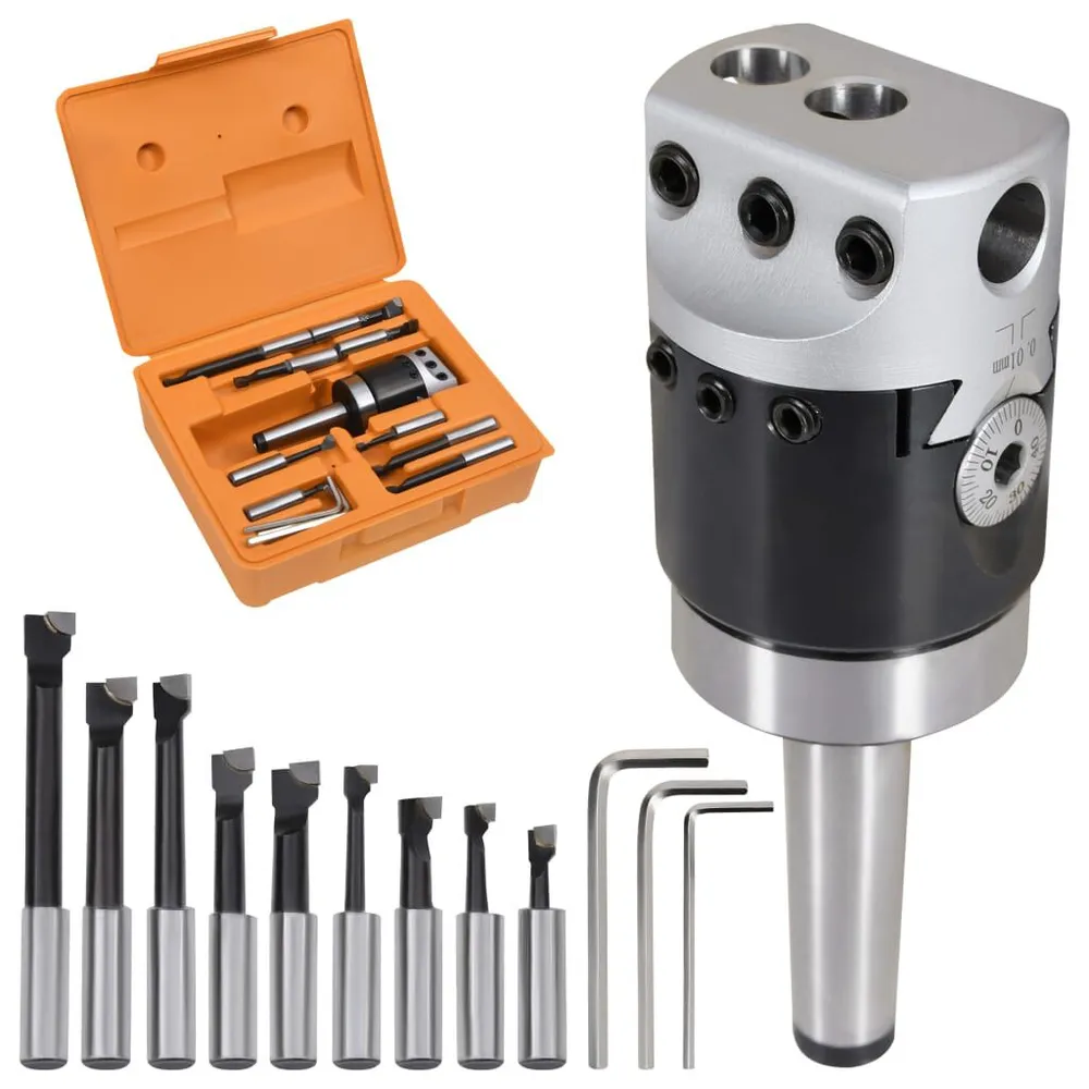 Conj. ferramentas de mandrilar 15 pcs cabeç de 50 mm MT2-F1-12 vidaXL
