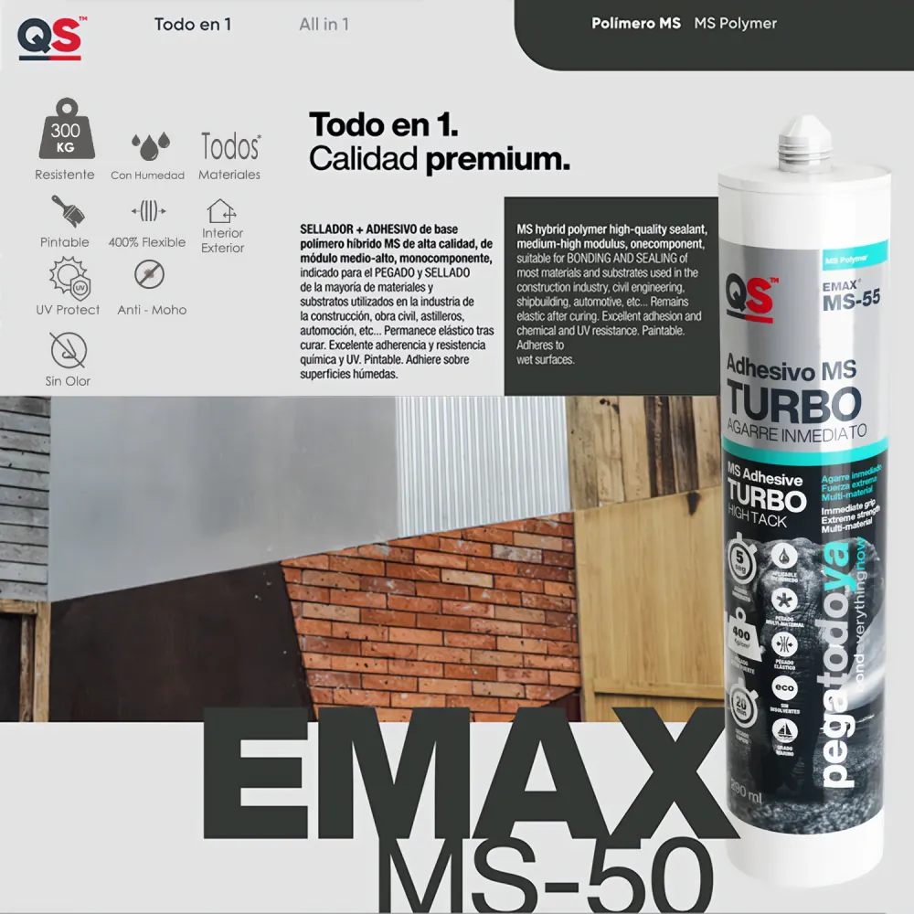 Adesivo Emax Ms-55 Instant Grip Turbo Branco 290 ml.