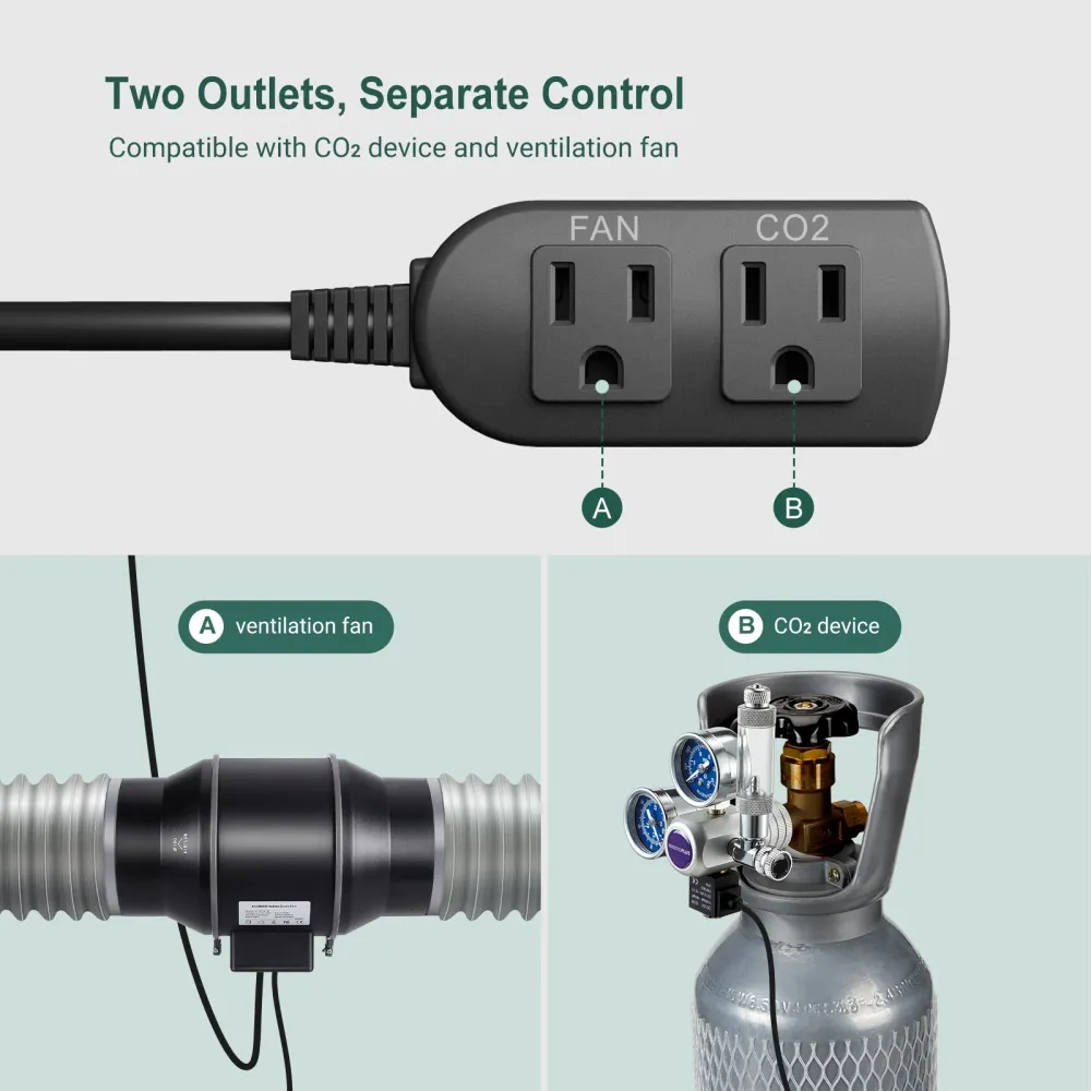 Controlador programável de CO2 com sensor S01 ICC-510 Bateria Recarregável