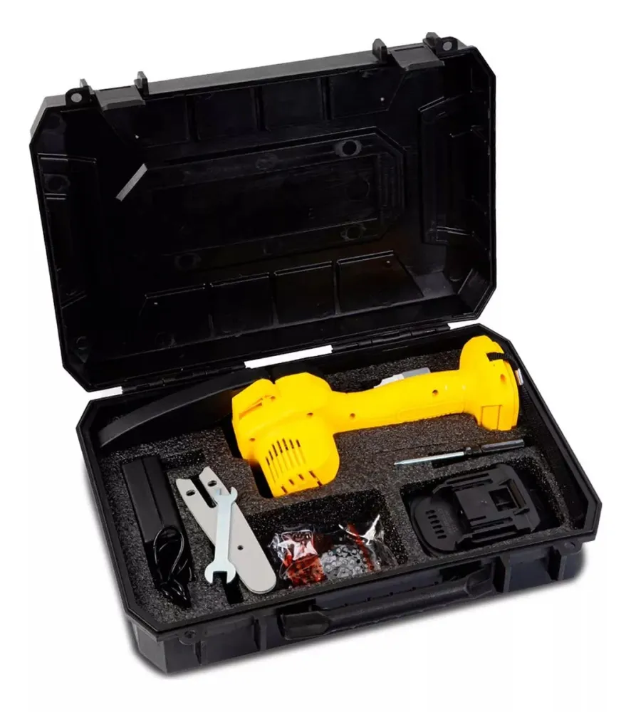 Mini Motosserra Elétrica Bateria Bivolt Portátil