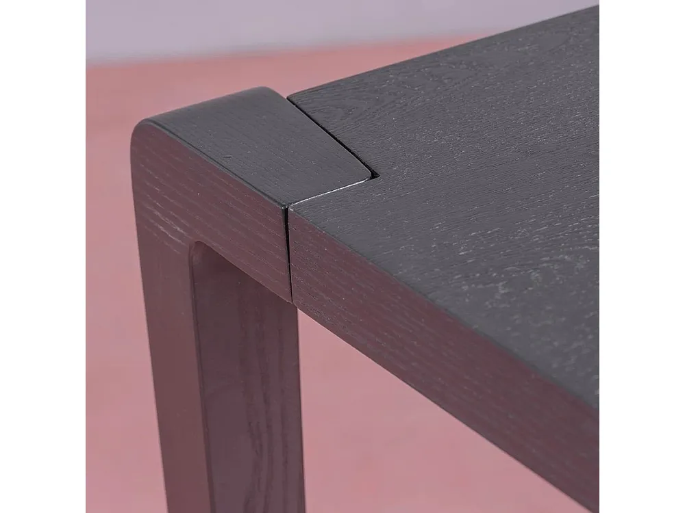 Mesa de jantar retangular em madeira de freixo (150x90) - Inmod - Preto