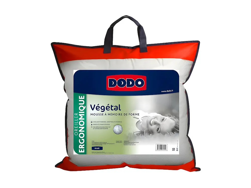 Almofada ergonómica DODO memória de forma VEGETAL 60x60 cm