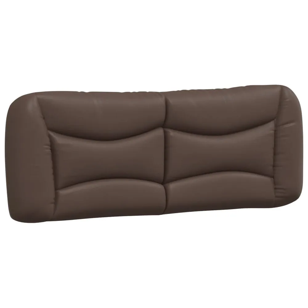Almofadão de cabeceira 140 cm couro artificial castanho