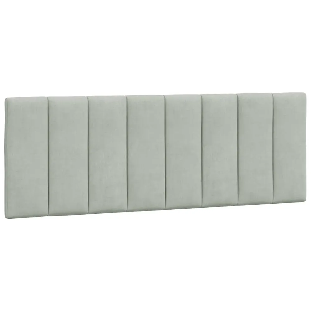 Almofadão de cabeceira 140 cm veludo cinzento-claro