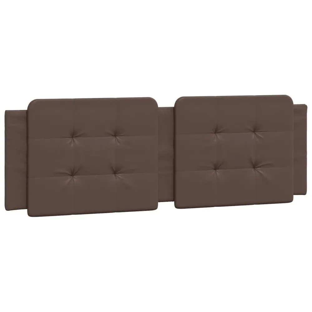 Almofadão de cabeceira 160 cm couro artificial castanho
