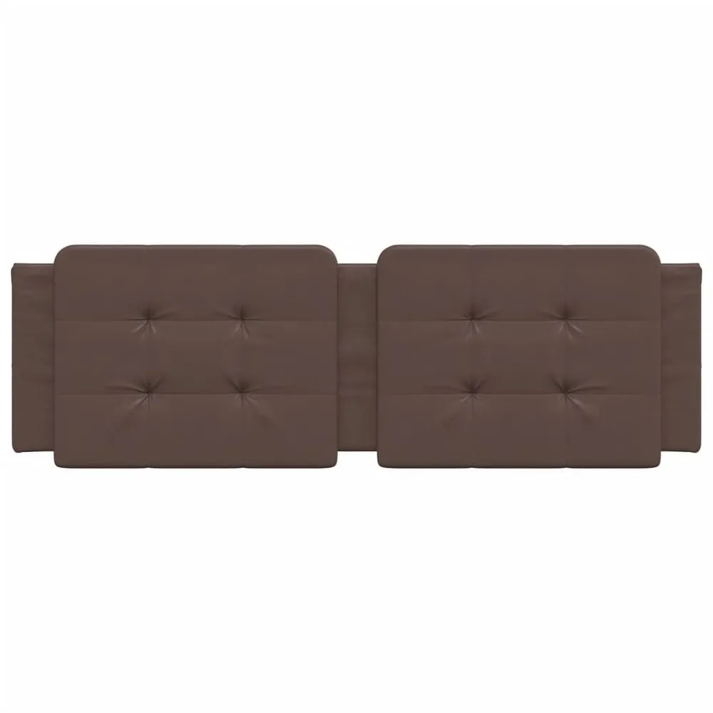 Almofadão de cabeceira 160 cm couro artificial castanho