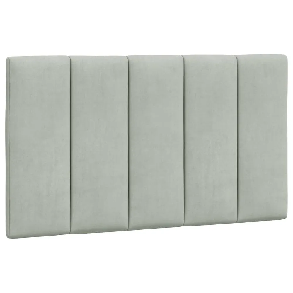 Almofadão de cabeceira 80 cm veludo cinzento-claro