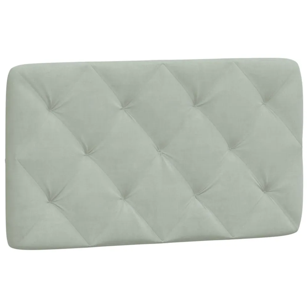 Almofadão de cabeceira 80 cm veludo cinzento-claro