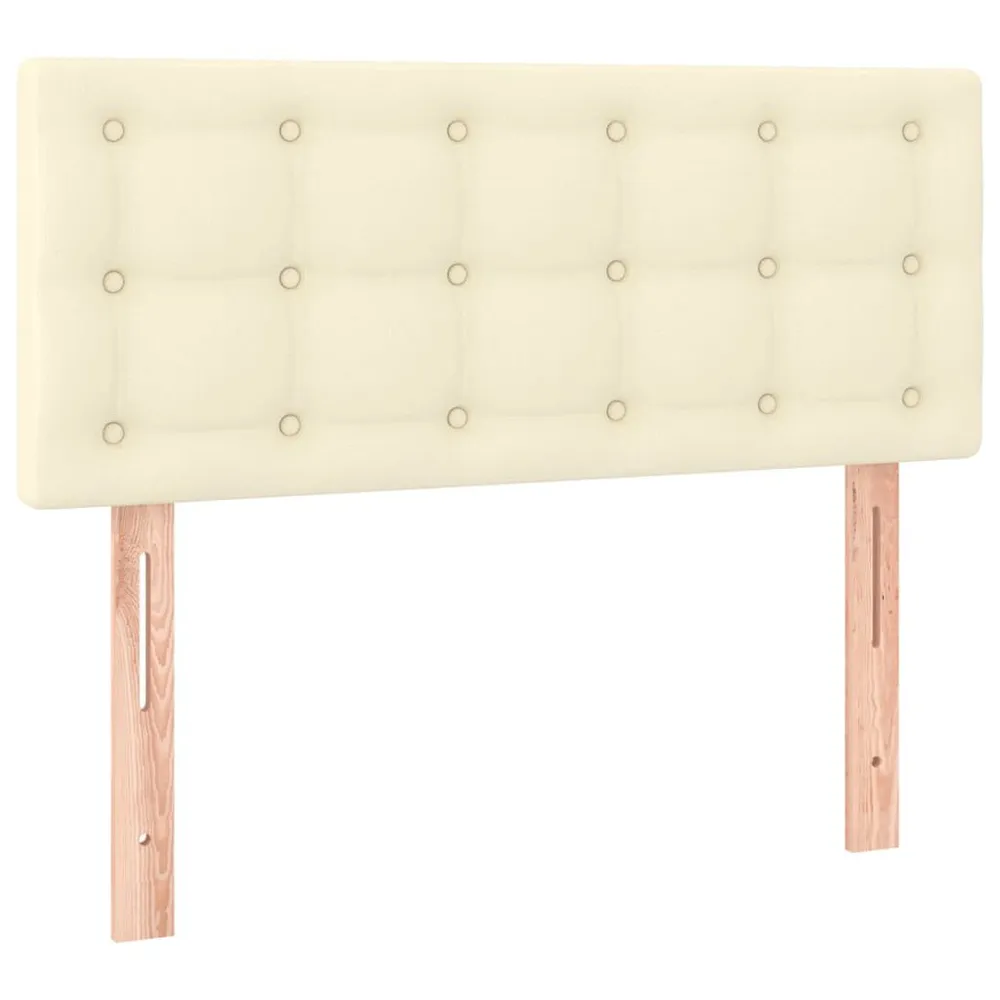 Cabeceira de couro artificial tecido 80x5x78/88 cm creme
