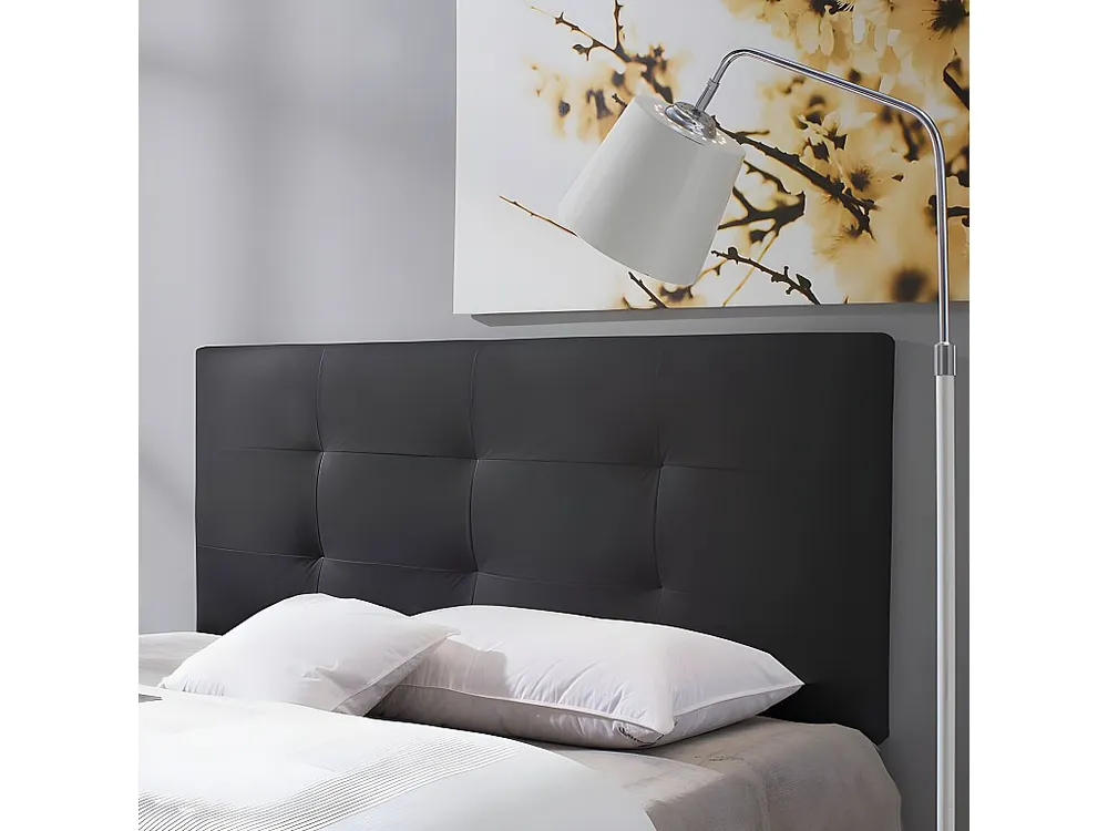 Cabeceira estofada Carla 150x60 cm Preto, Acolchoada com Espuma, 8 cm de Espessura