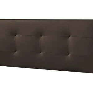 Cabeceira estofada Carla 160x60 cm Chocolate, Acolchoada com Espuma, 8 cm de Espessura
