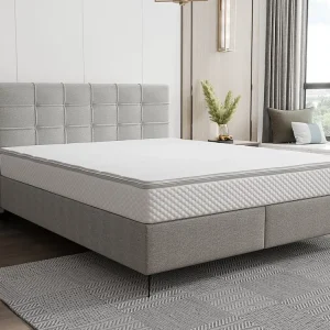 Conjunto completo boxspring 160 x 200 cm tecido cinza-claro - INAO de YSMÉE