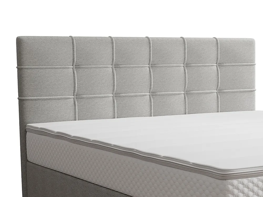 Conjunto completo boxspring 160 x 200 cm tecido cinza-claro - INAO de YSMÉE