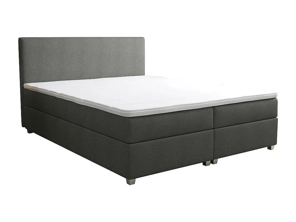 Conjunto completo boxspring 180 x 200 cm tecido antracite - ONAN de YSMÉE
