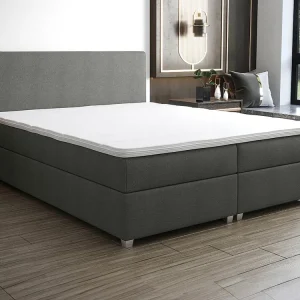 Conjunto completo boxspring 180 x 200 cm tecido antracite - ONAN de YSMÉE