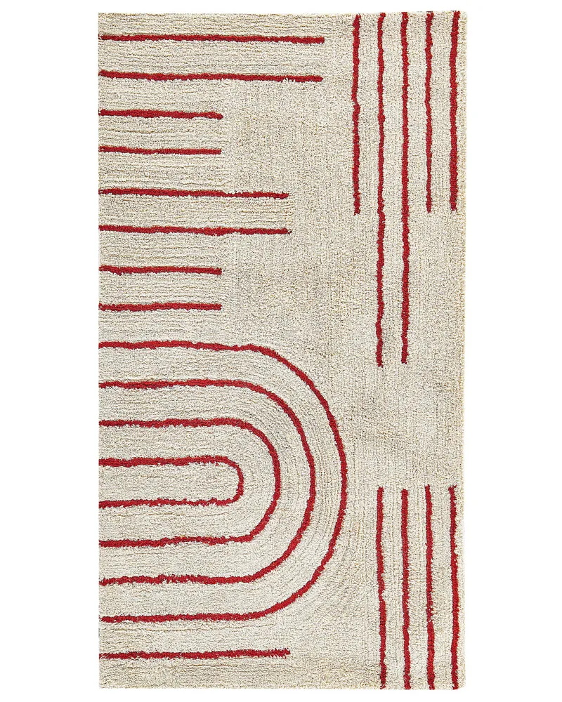 Cotton Area Rug 80 x 150 cm Beige Carmim TIRUPATI