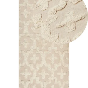 Cotton Area Rug 80 x 150 cm Beige ITANAGAR