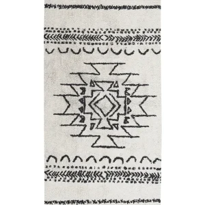 Cotton Area Rug 80 x 150 cm Onix and White KHOURIBGA