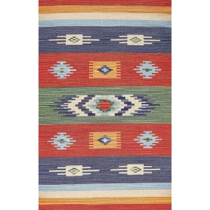 Cotton Kilim Area Rug 80 x 150 cm Multicolour KAMARIS