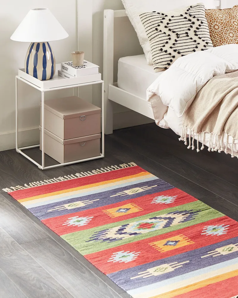 Cotton Kilim Area Rug 80 x 150 cm Multicolour KAMARIS