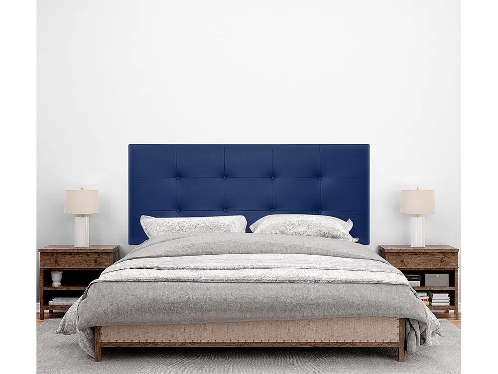 DHOME Cabeceira de Couro sintético Capitoné 160x60cm Camas 150/160 - Azul