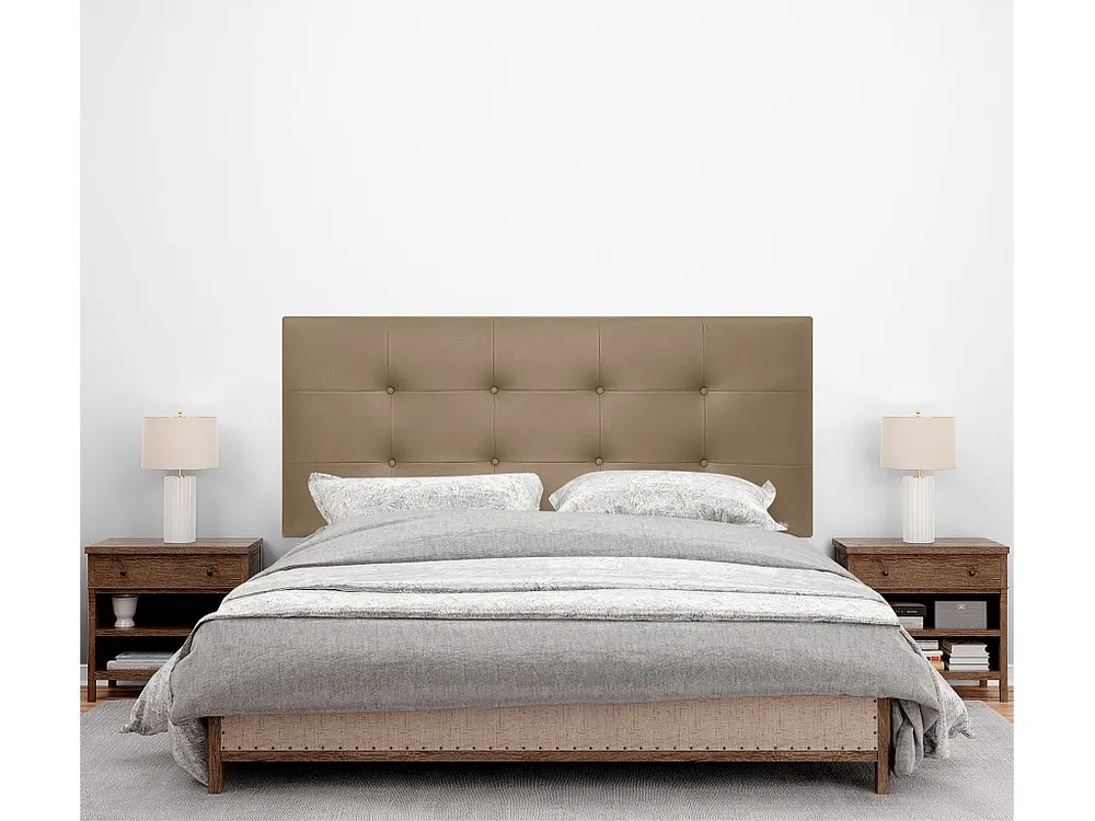 DHOME Cabeceira de Couro sintético Capitoné 160x60cm Camas 150/160 - Castanho nítido