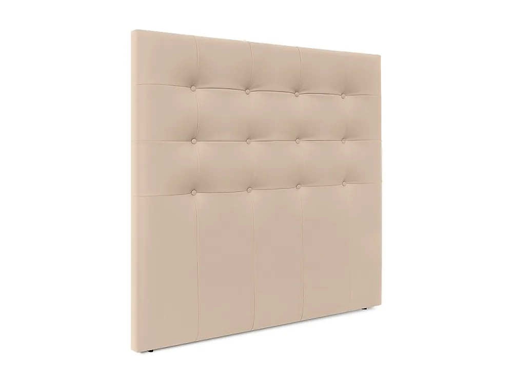 DHOME Cabeceira de Couro sintético Capitoné Até o chão 160x120cm Camas 150/160 - Bege