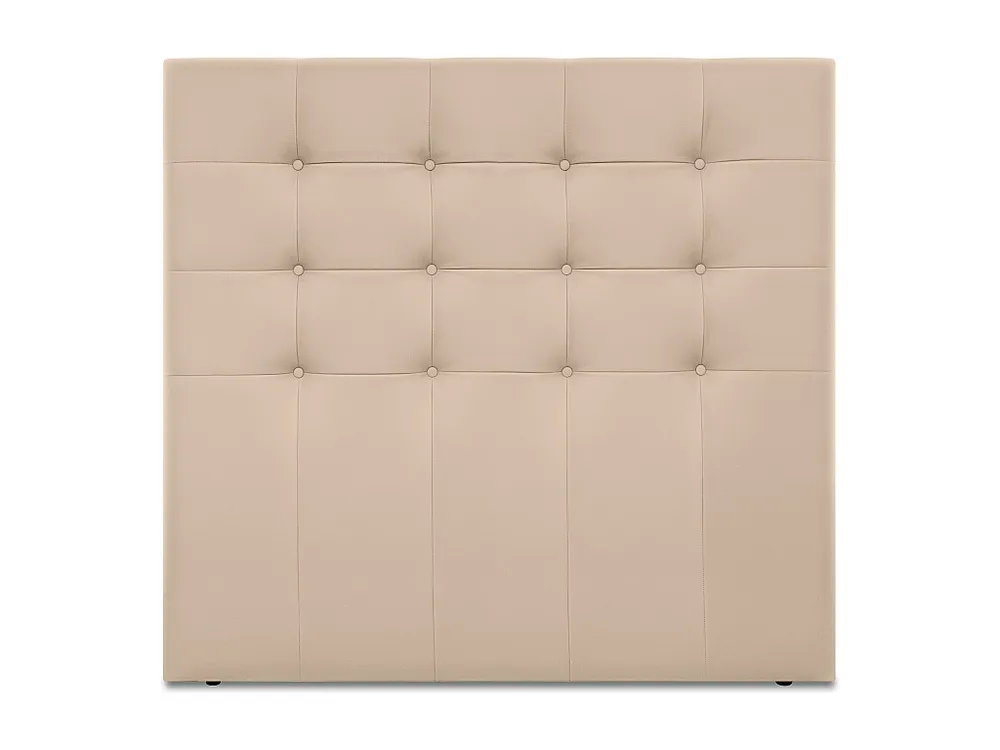 DHOME Cabeceira de Couro sintético Capitoné Até o chão 160x120cm Camas 150/160 - Bege