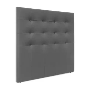 DHOME Cabeceira de Couro sintético Capitoné Até o chão 150x120cm Camas 150 - Cinza