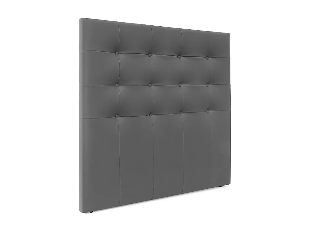 DHOME Cabeceira de Couro sintético Capitoné Até o chão 150x120cm Camas 150 - Cinza