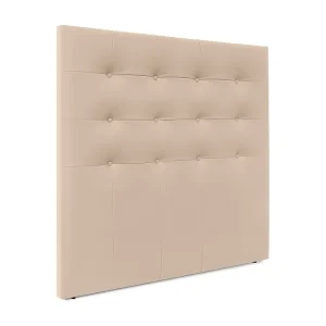 DHOME Cabeceira de Couro sintético Capitoné Até o chão 160x120cm Camas 150/160 - Bege