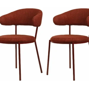 Cadeiras Rebecca Mobili Talong 80,5x47,5x57,5 Tecido de Poliéster ço Vermelho Contemporâneo CONJUNTO 2 peças