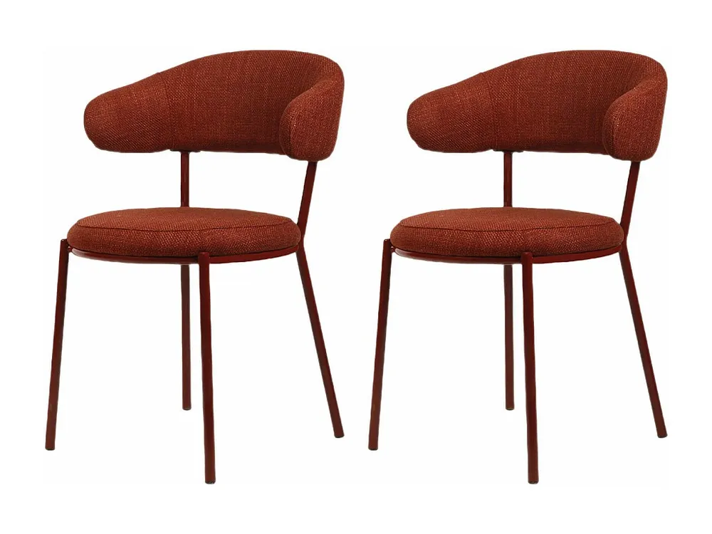 Cadeiras Rebecca Mobili Talong 80,5x47,5x57,5 Tecido de Poliéster ço Vermelho Contemporâneo CONJUNTO 2 peças