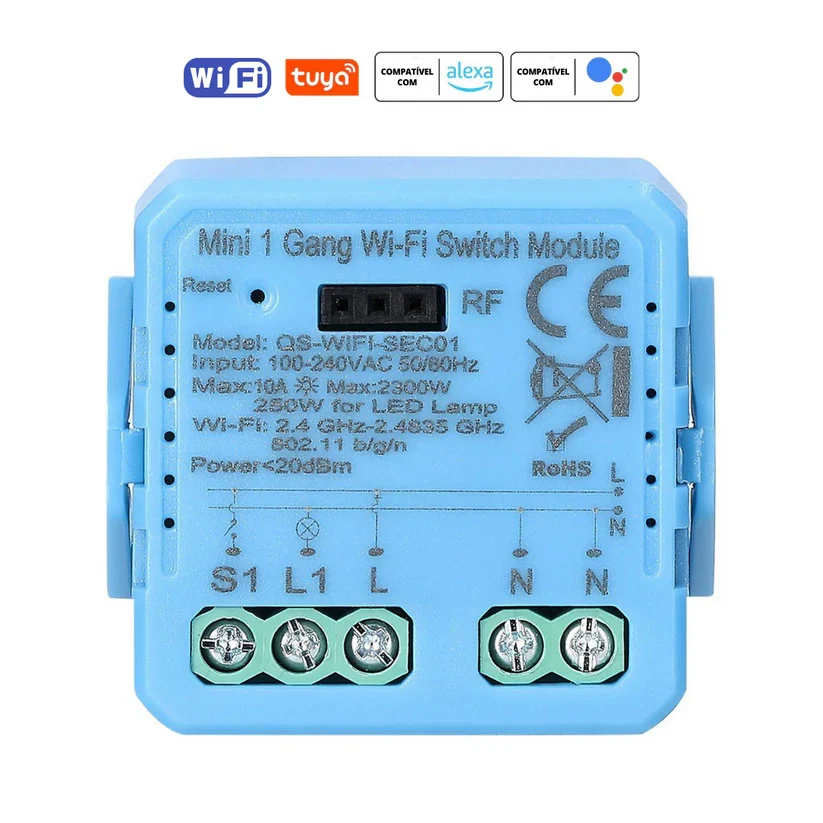 Projetor de Milha Mini Módulo de Luzes Wi-Fi Descomplicado (1 gang)