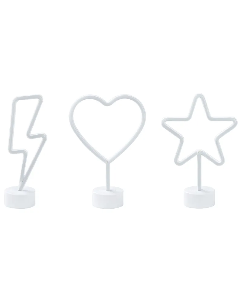 Conjunto de 3 decorações em LED néon colorido FLORETTA