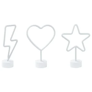 Conjunto de 3 decorações em LED néon colorido FLORETTA